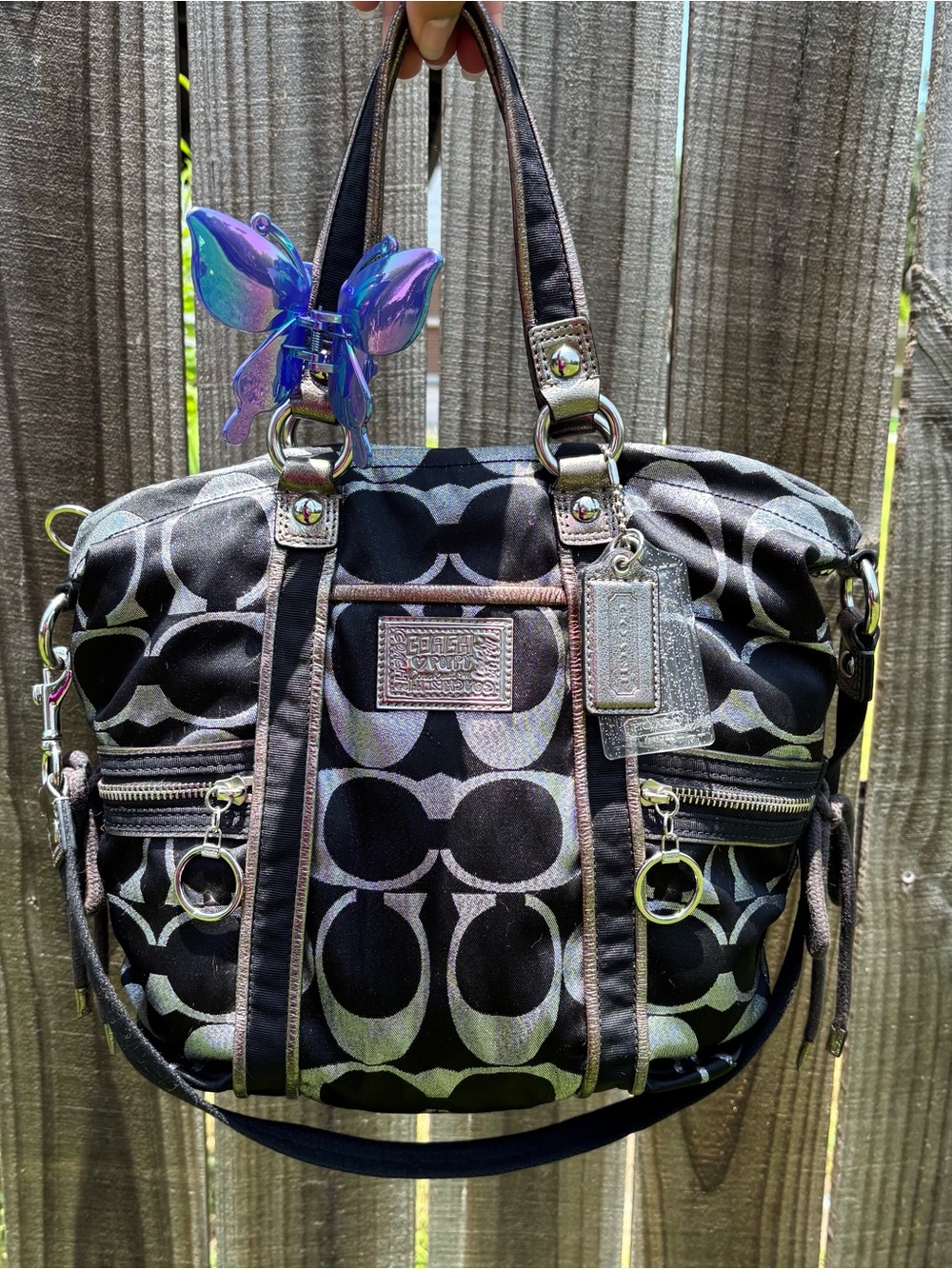 Coach Poppy Signature Spotlight Tote🩶🖤